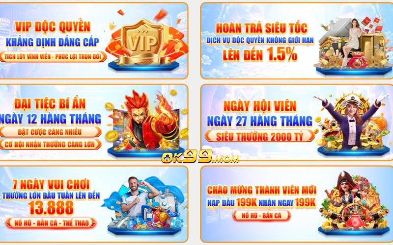 Tổng Hợp Các Chương Trình Khuyến Mãi OK99 Hot
